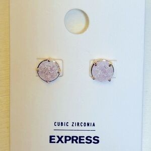 Express Cubic Zirconia Crackle Stud Earrings NWT